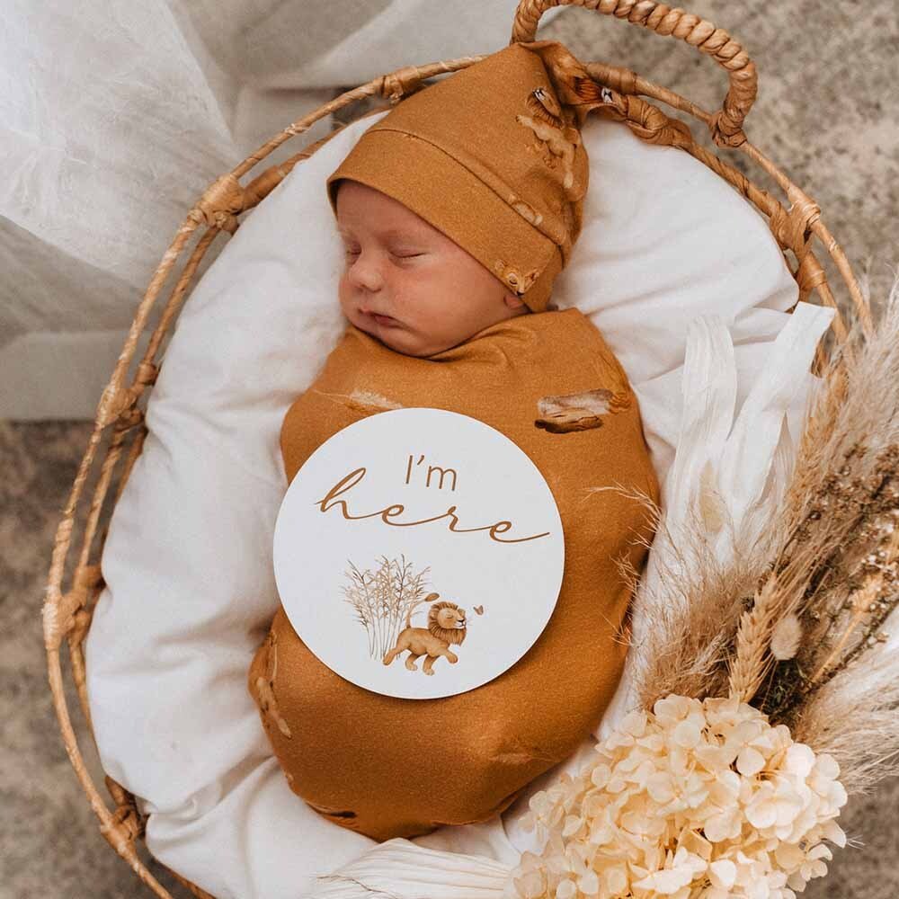 Roar Organic Snuggle Swaddle & Beanie Set - Image 4