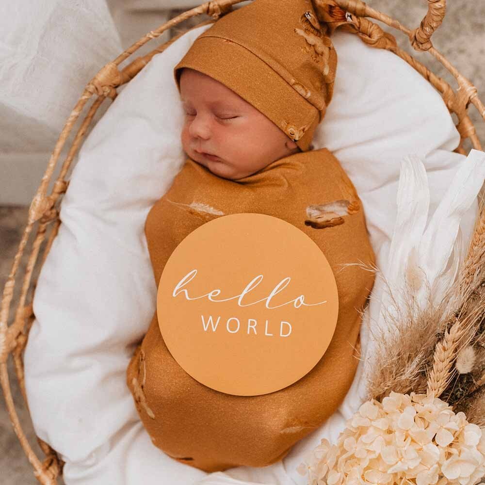 Roar Organic Snuggle Swaddle & Beanie Set - Image 5