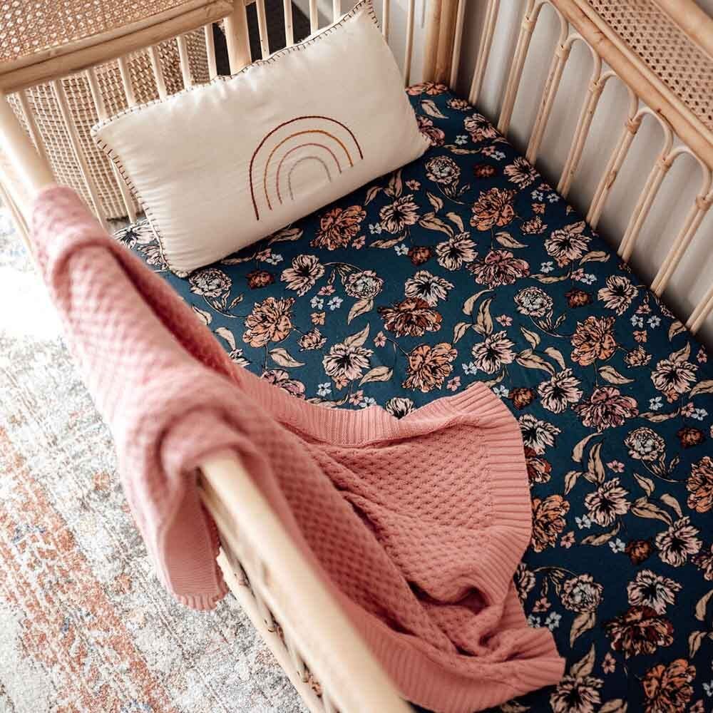 Rosa Diamond Knit Organic Baby Blanket - Image 6