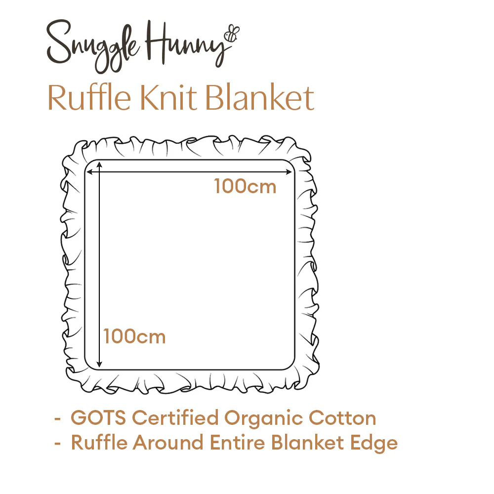Baby Blue Ruffle Knit Organic Baby Blanket - Image 6