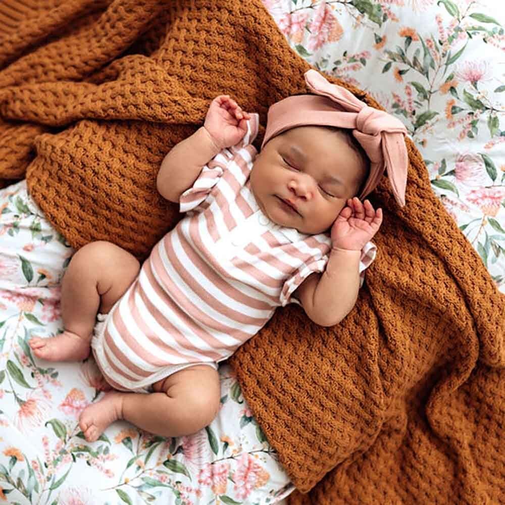 Rose Milk Stripe Short Sleeve Organic Bodysuit - Image 9