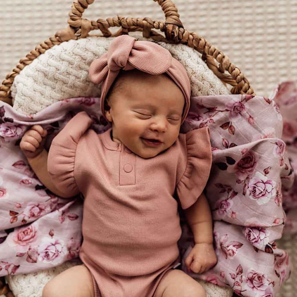 Rose Short Sleeve Organic Bodysuit - Image 5