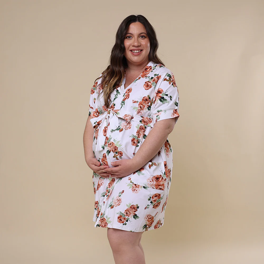 Rosebud Organic Maternity Robe - Image 5