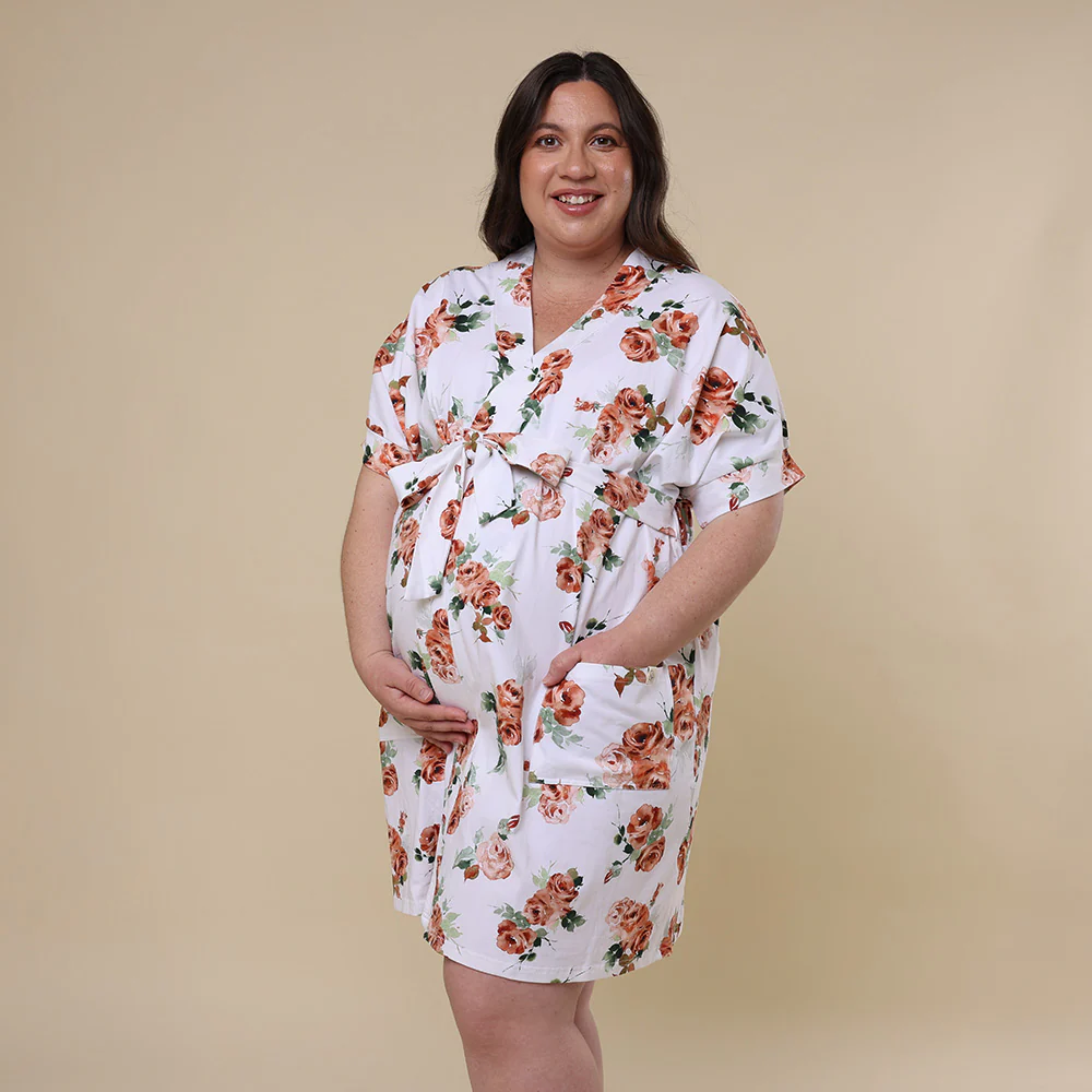 Rosebud Organic Maternity Robe - Image 7