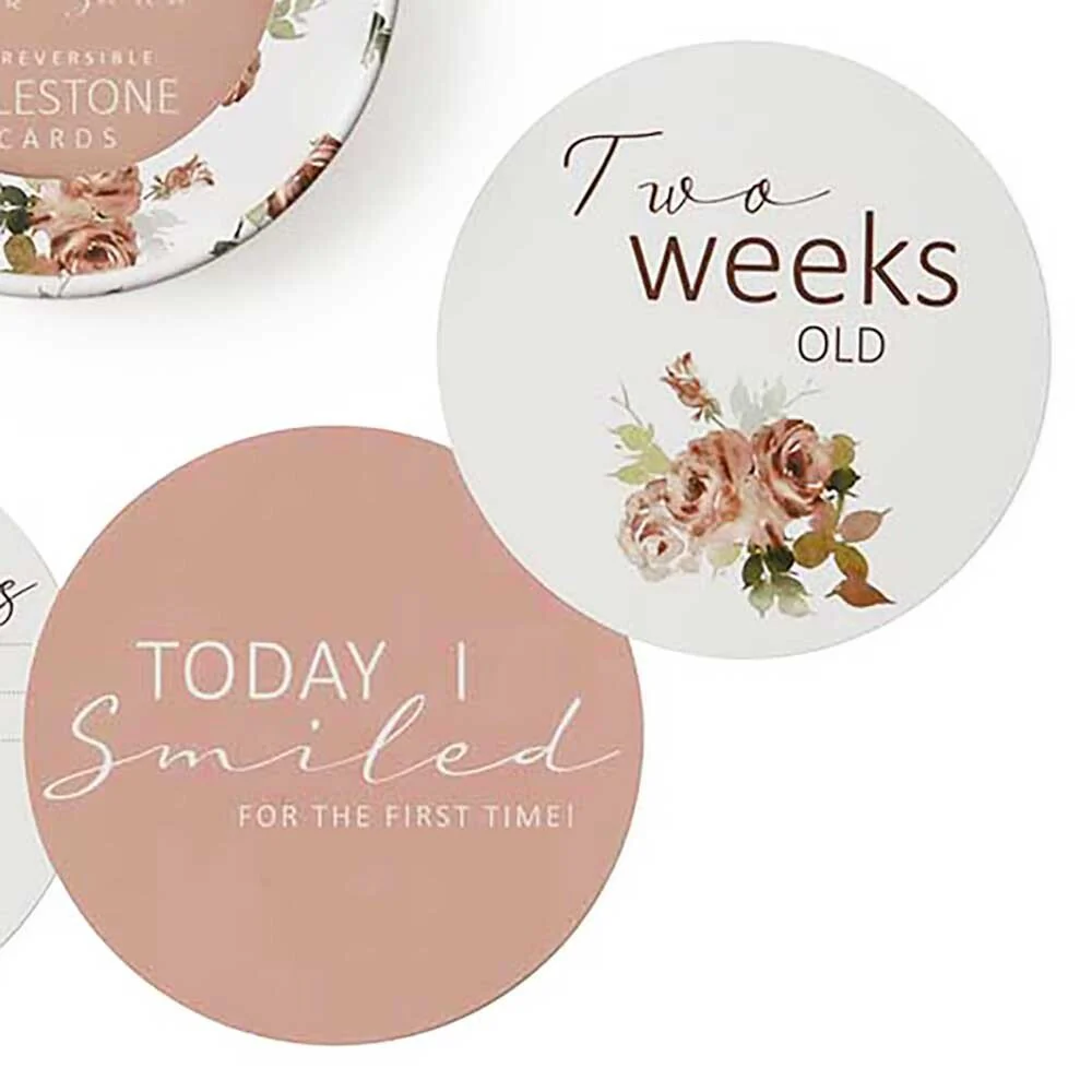 Rosebud & Pink Sand Reversible Milestone Cards - Image 3
