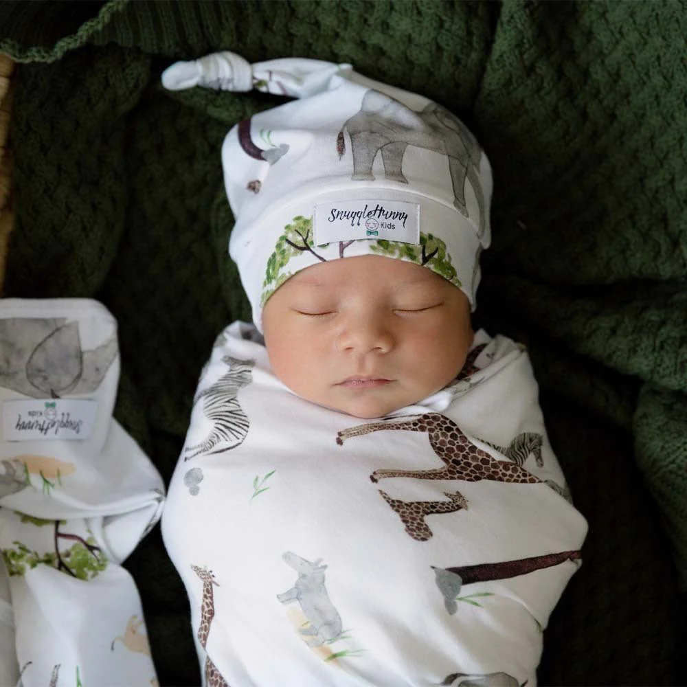 Safari Organic Jersey Wrap & Beanie Set - Image 8