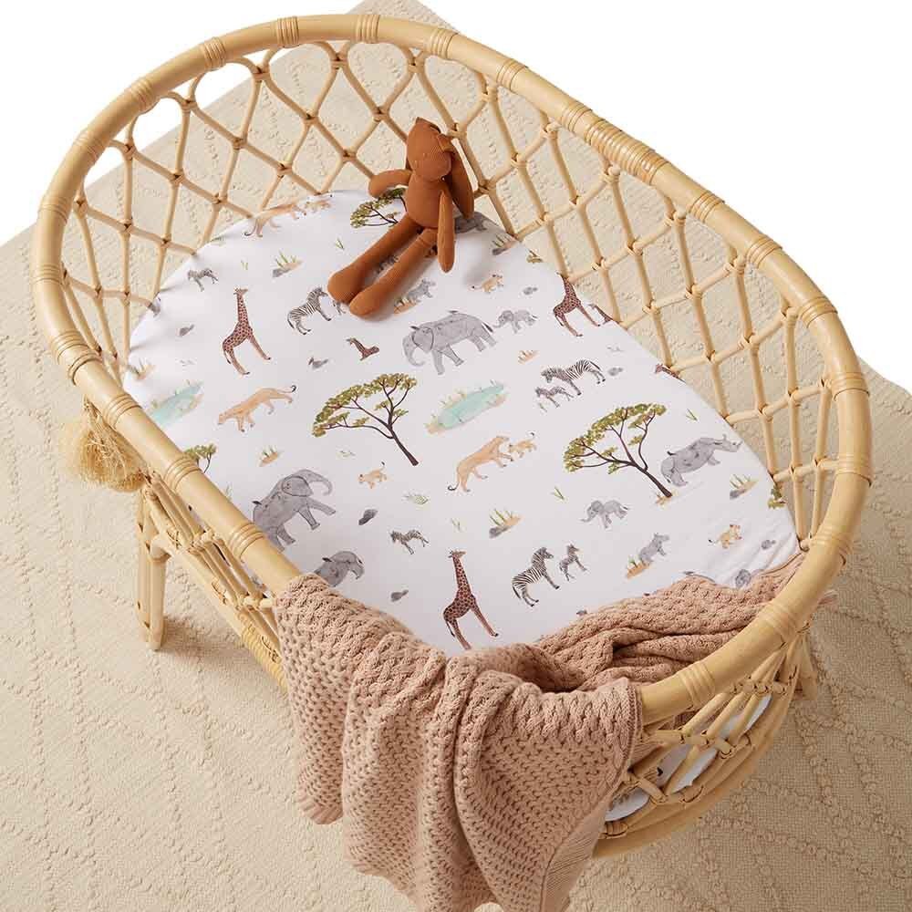 Safari Organic Bassinet Sheet / Change Pad Cover - Image 3