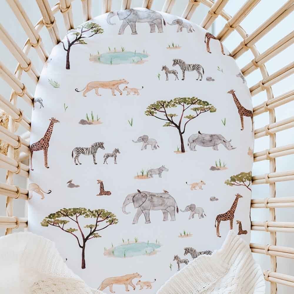 Safari Organic Bassinet Sheet / Change Pad Cover - Image 6