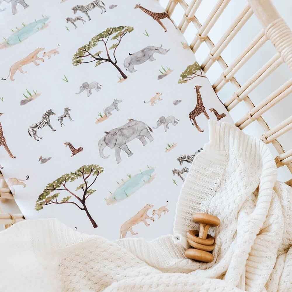 Safari Organic Bassinet Sheet / Change Pad Cover - Image 7