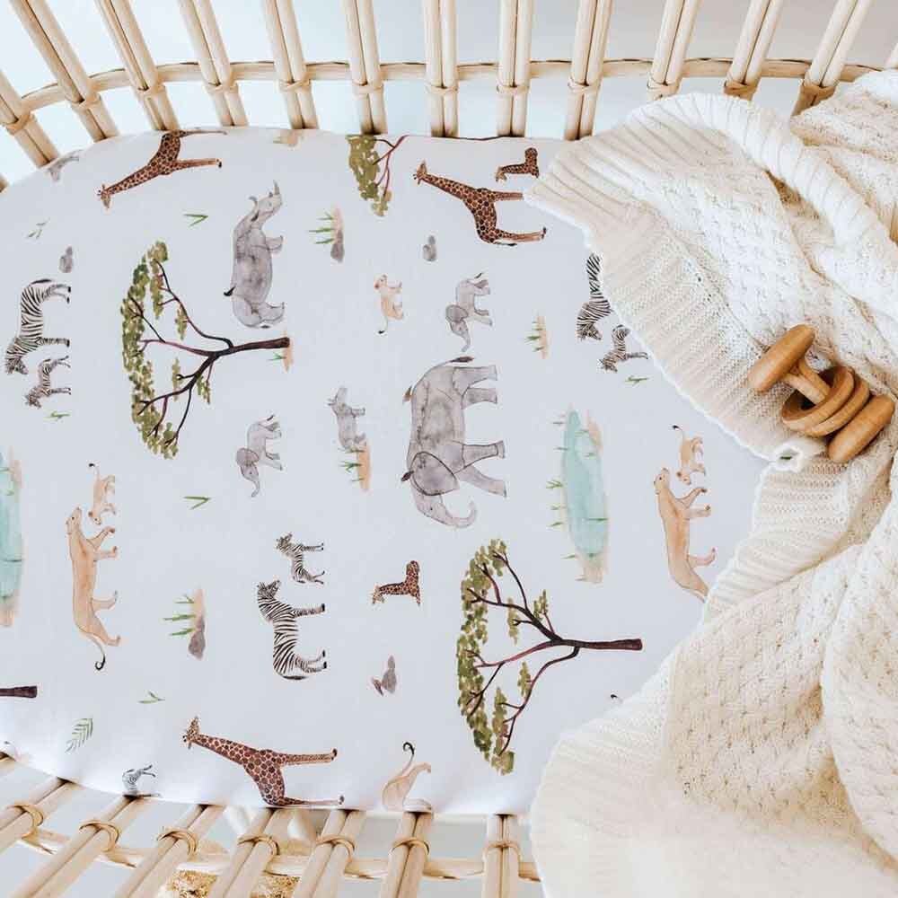 Safari Organic Bassinet Sheet / Change Pad Cover - Image 8