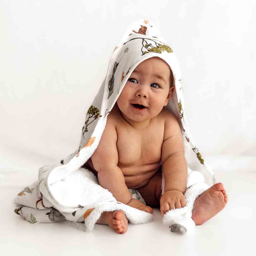 Safari Organic Hooded Baby Towel - Image 6