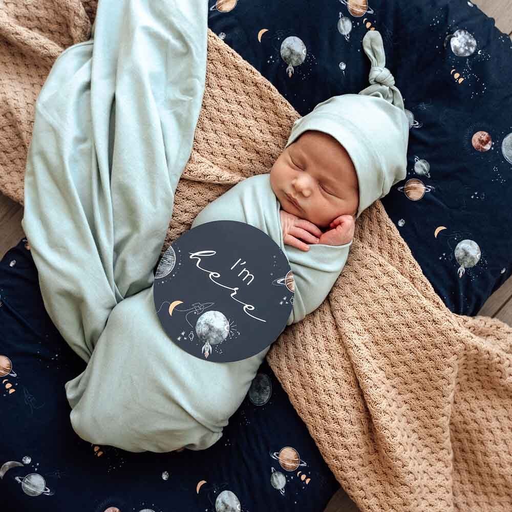 Sage Baby Jersey Wrap & Beanie Set - Image 6