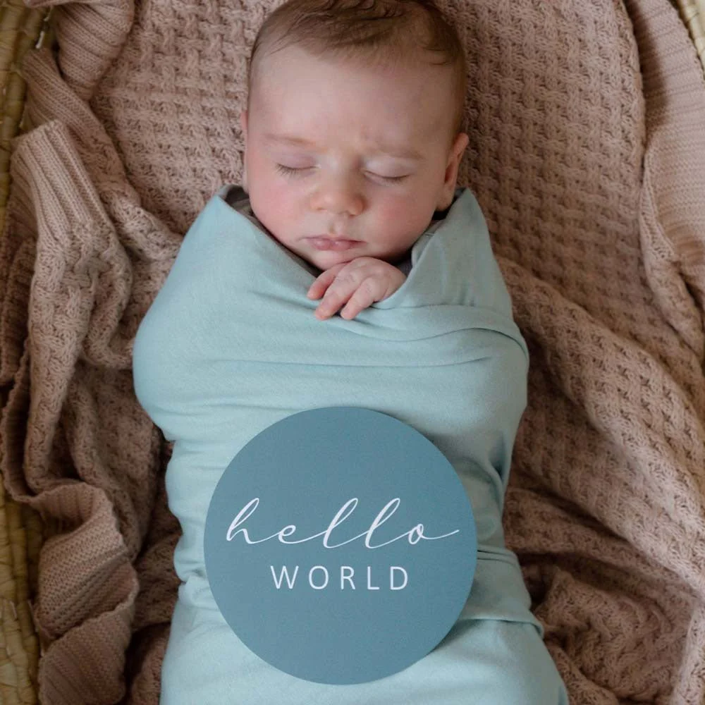 Sage Baby Jersey Wrap & Beanie Set - Image 9