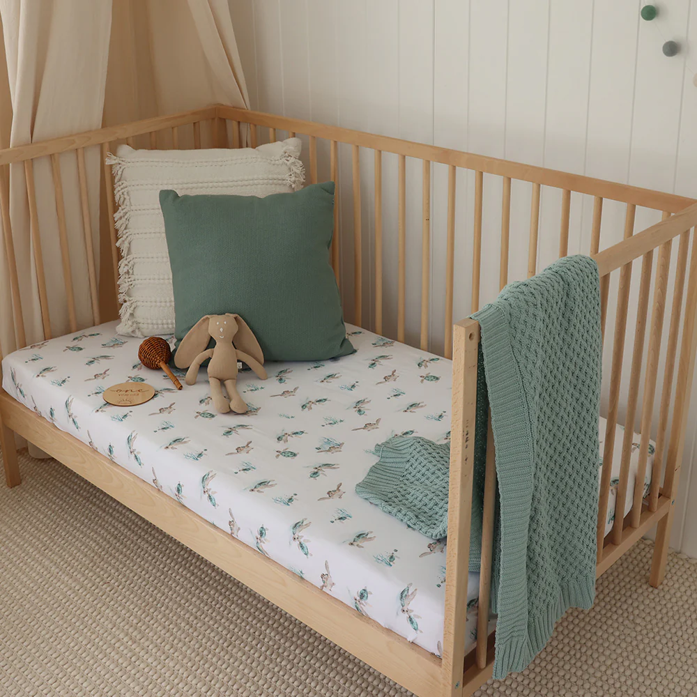 Sage Diamond Knit Organic Baby Blanket - Image 4