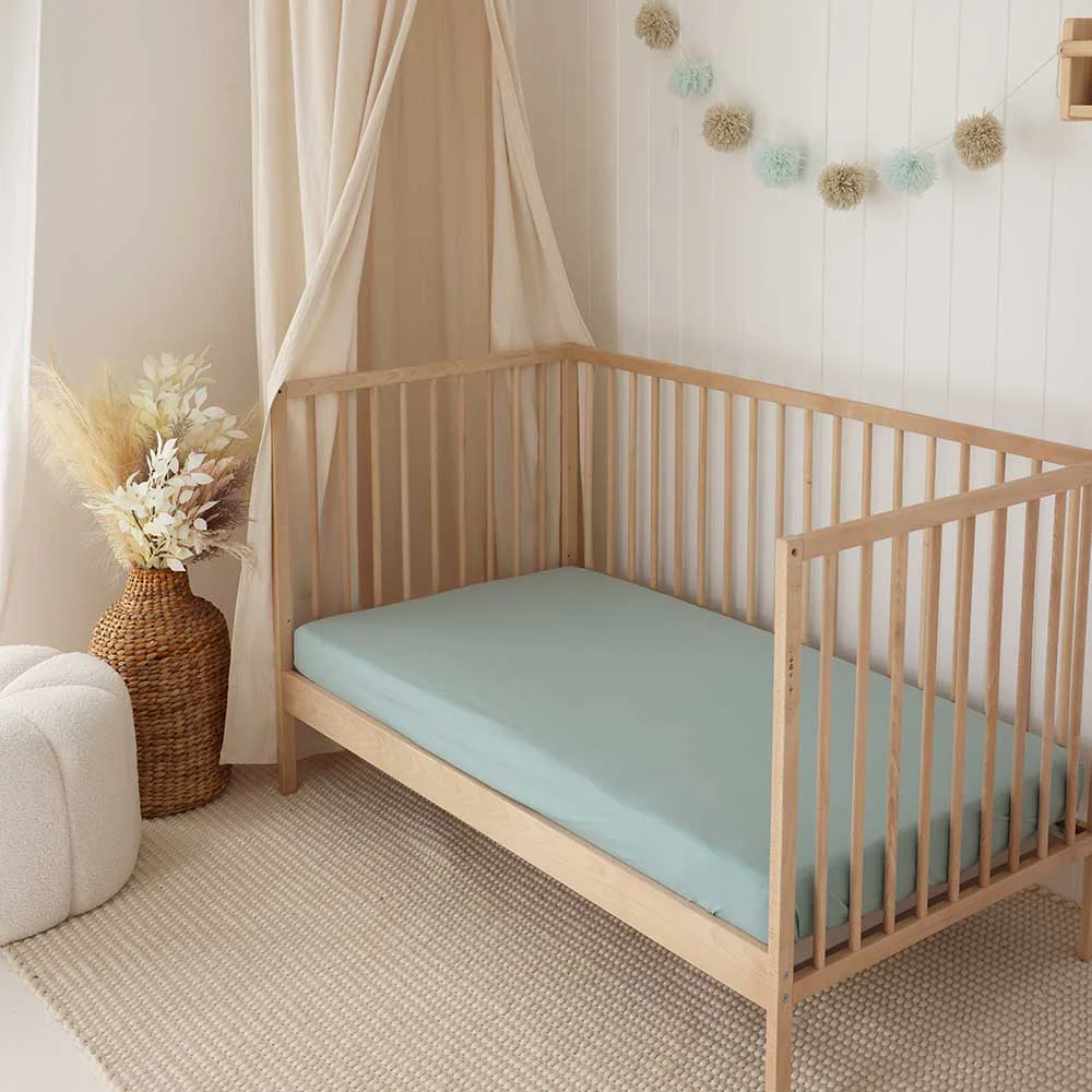Sage Organic Fitted Cot Sheet - Image 12
