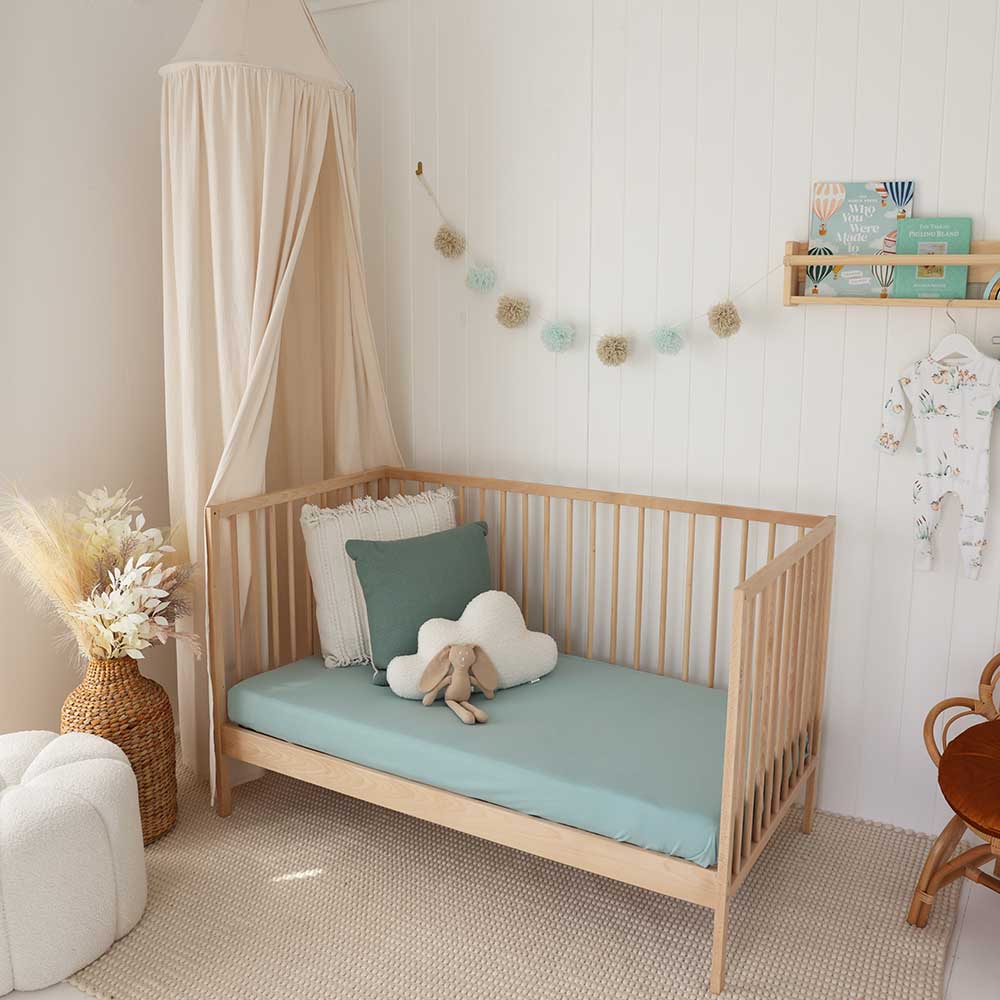 Sage Organic Fitted Cot Sheet - Image 2