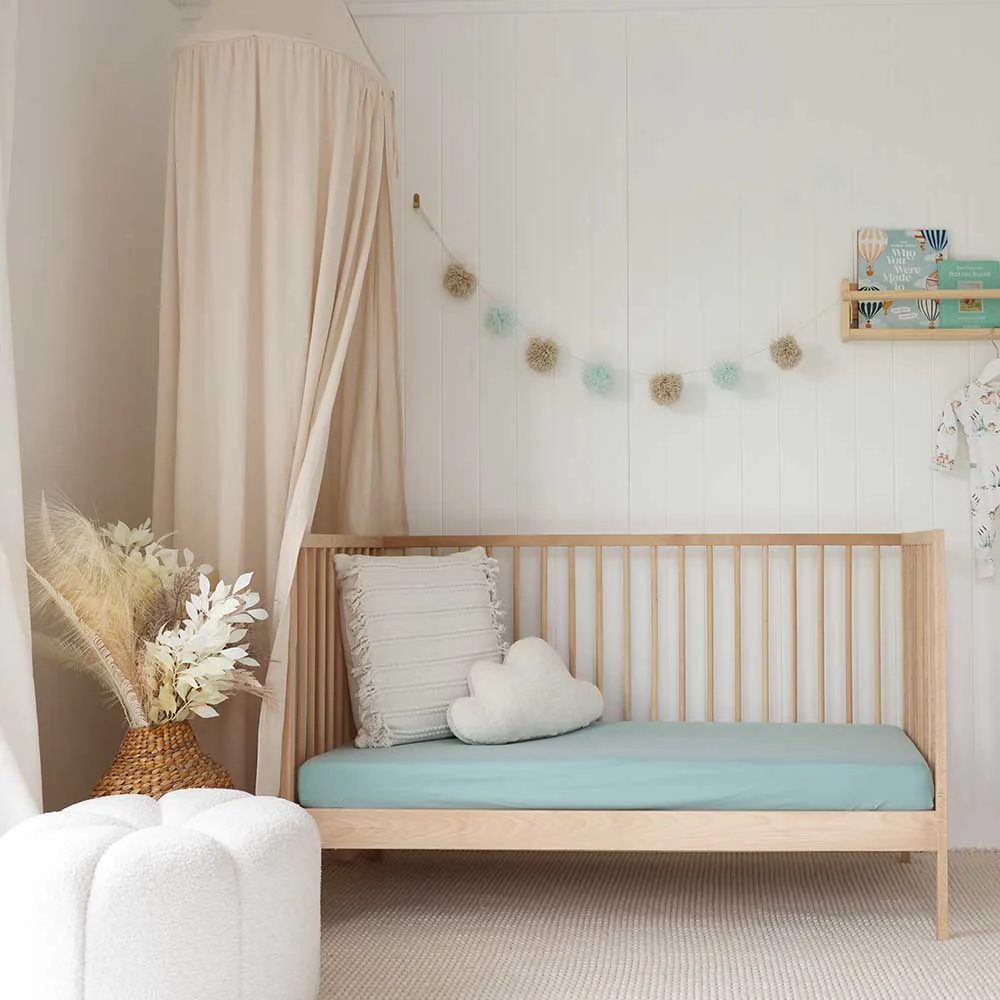 Sage Organic Fitted Cot Sheet - Image 4