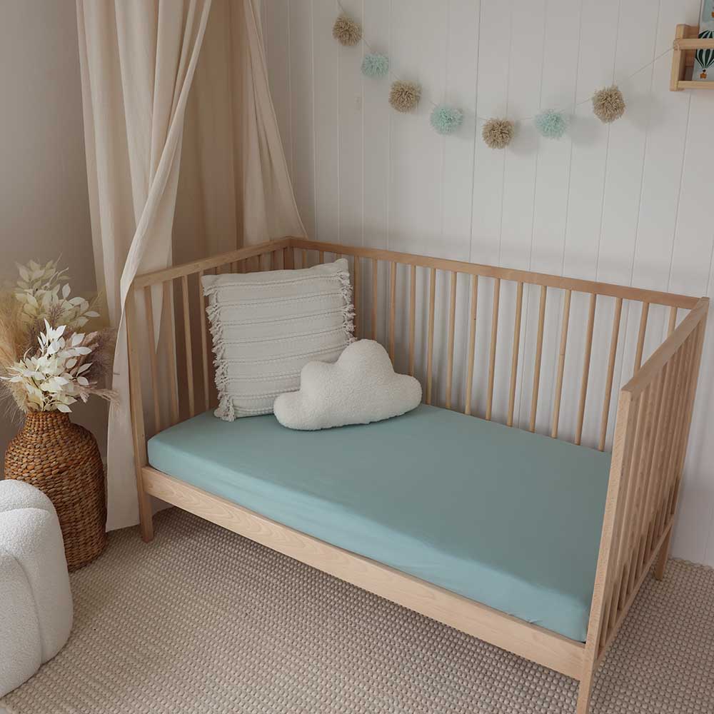 Sage Organic Fitted Cot Sheet - Image 5
