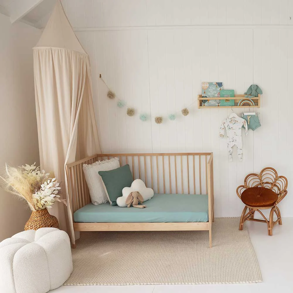 Sage Organic Fitted Cot Sheet - Image 6