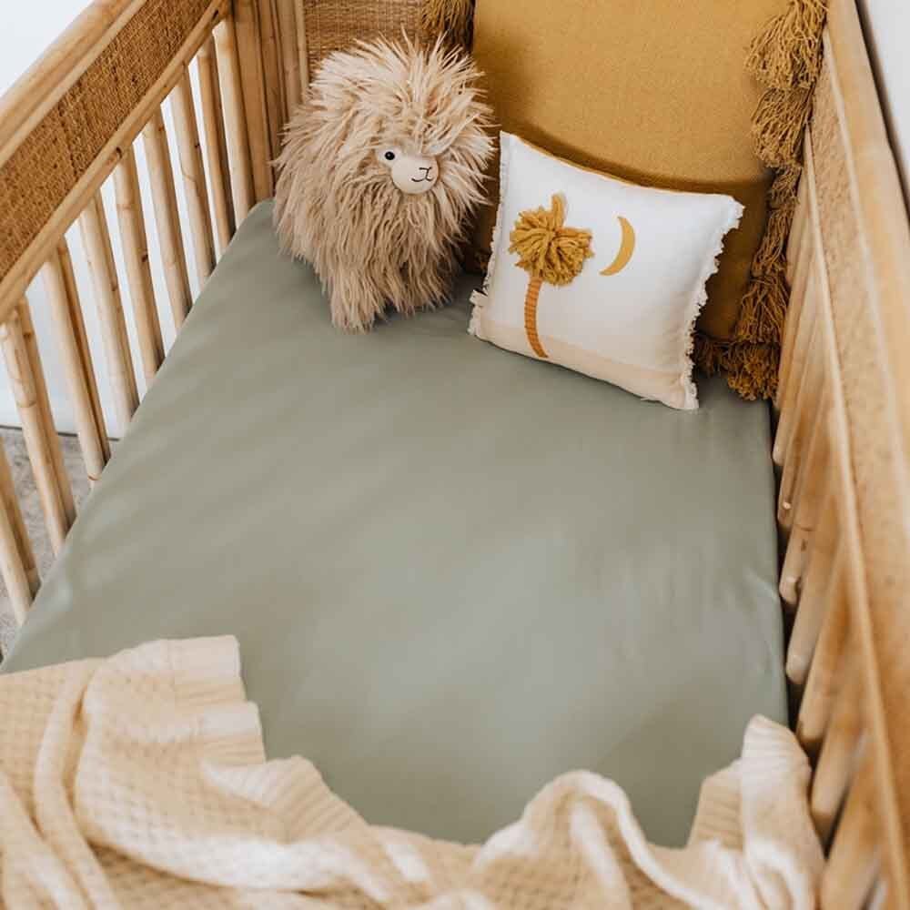 Sage Organic Fitted Cot Sheet - Image 8