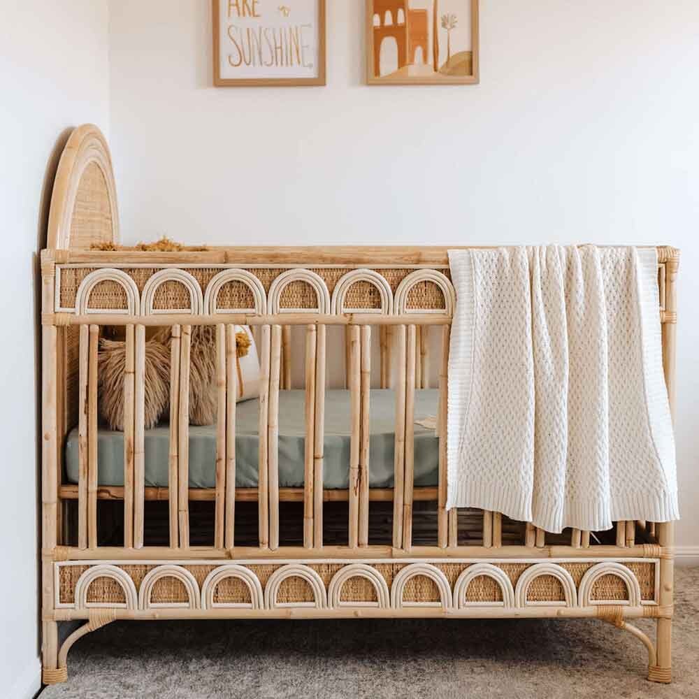Sage Organic Fitted Cot Sheet - Image 9