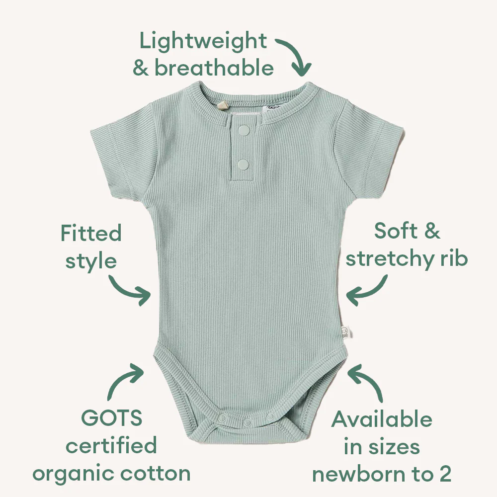 Sage Short Sleeve Organic Bodysuit - Image 4