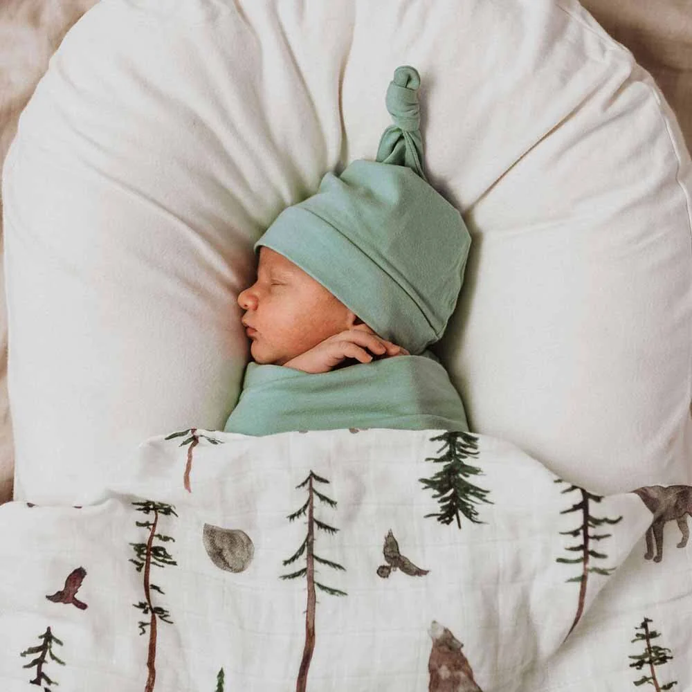 Sage Snuggle Swaddle & Beanie Set - Image 3