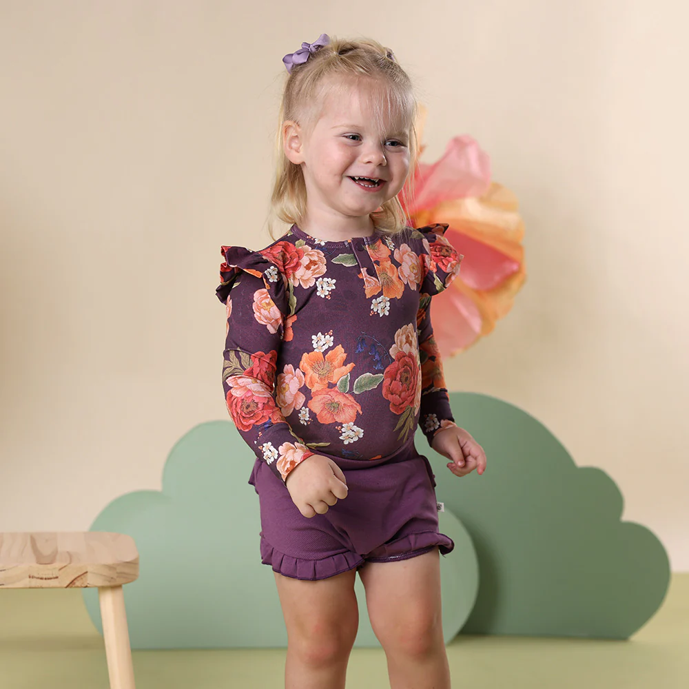 Sienna Long Sleeve Organic Bodysuit with Frill - Image 3