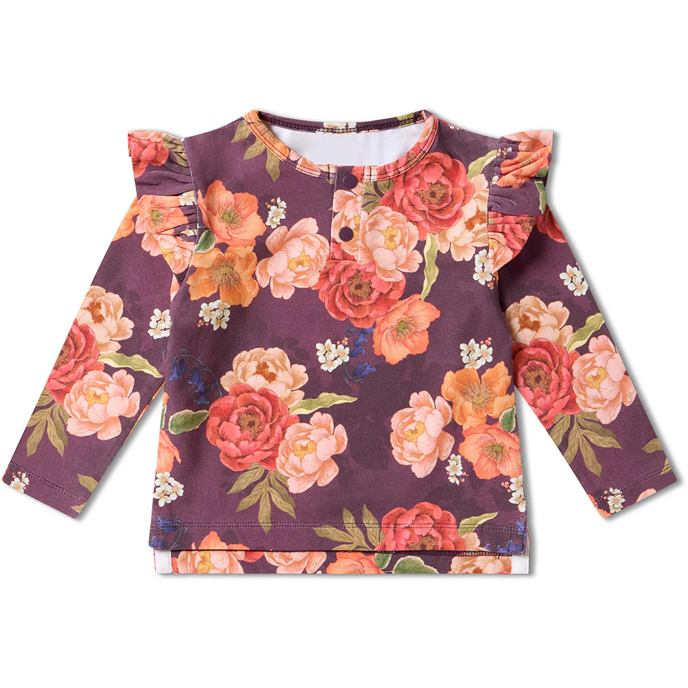 Sienna Organic Long Sleeve Top with Frill - Image 2