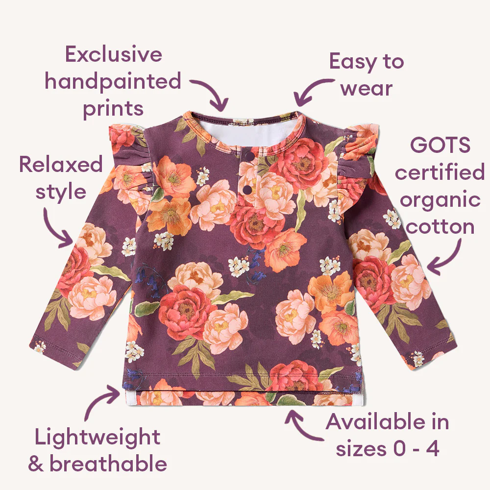 Sienna Organic Long Sleeve Top with Frill - Image 4