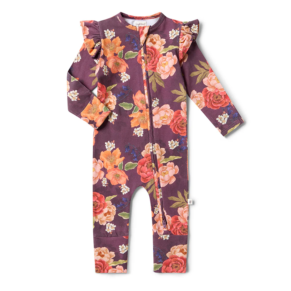 Sienna Organic Snugglesuit Convertible Romper with Frill - Image 2
