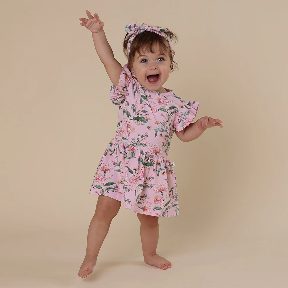 Pink Wattle Short Sleeve Organic Dress - Image 3