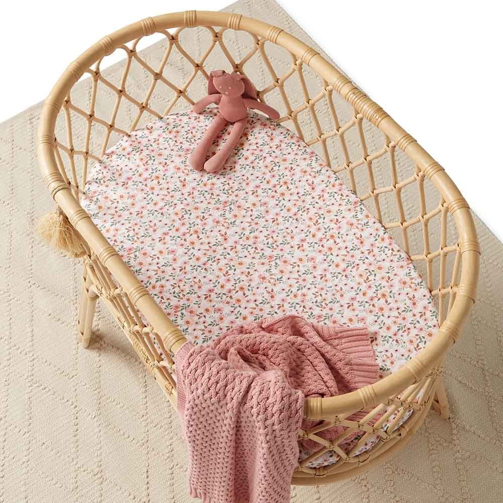 Spring Floral Organic Bassinet Sheet / Change Pad Cover - Image 4