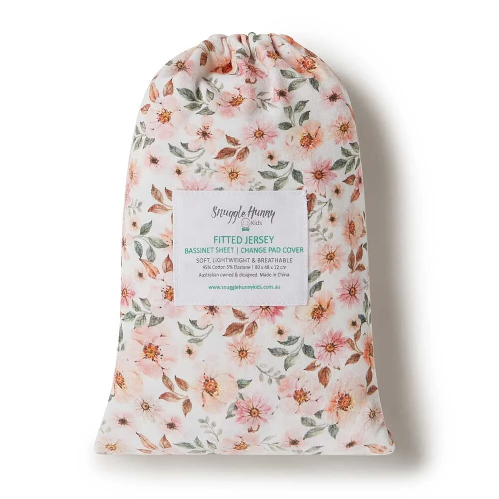 Spring Floral Organic Bassinet Sheet / Change Pad Cover - Image 6