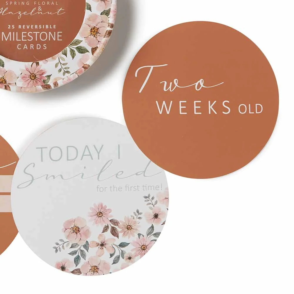 Spring Floral & Hazelnut Reversible Milestone Cards - Image 5
