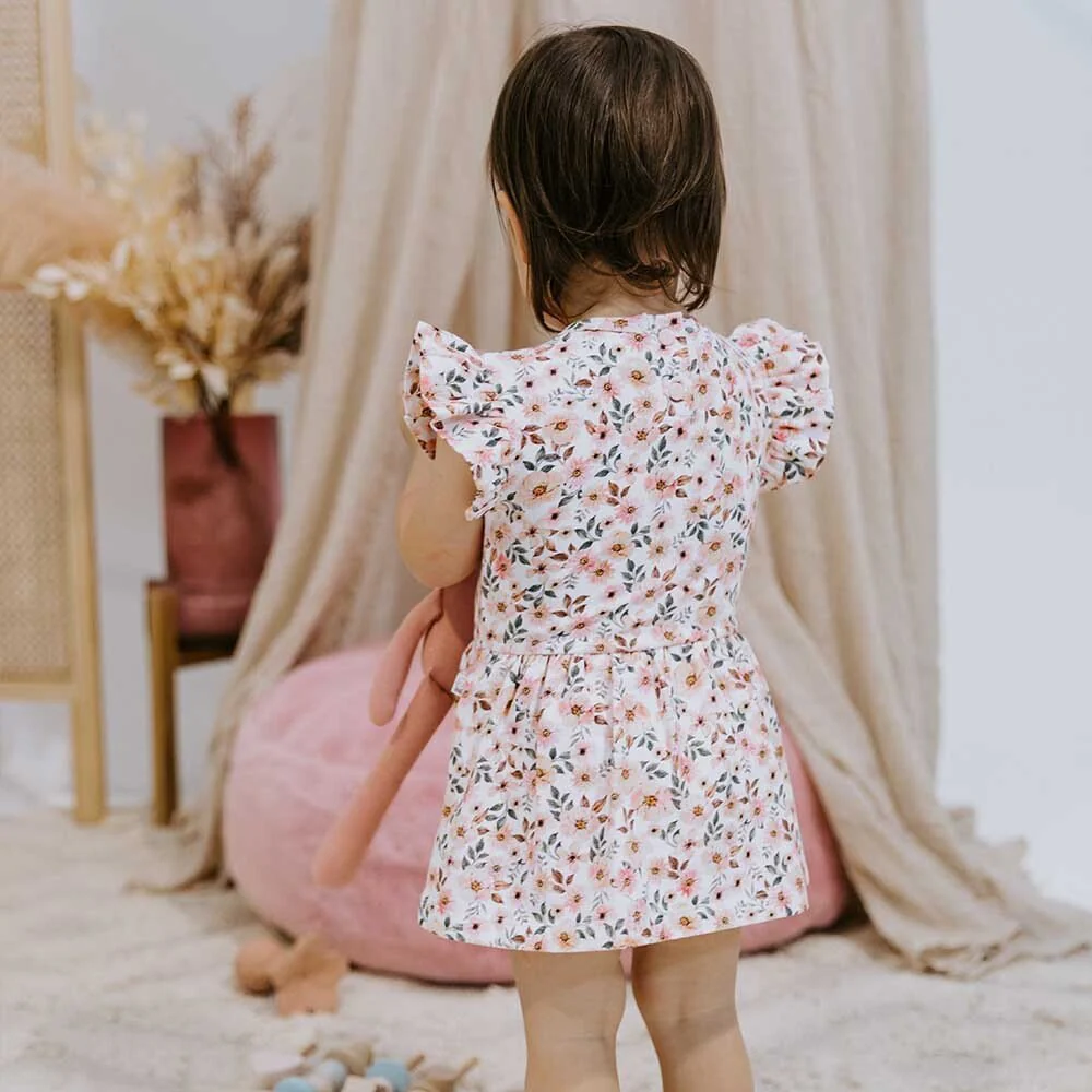 Spring Floral Short Sleeve Organic Dress - Image 13