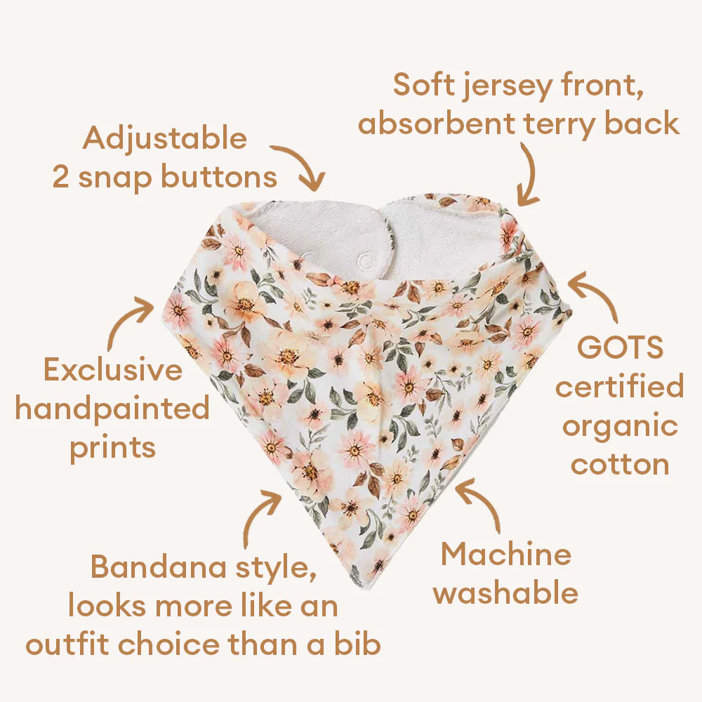 Spring Floral Organic Dribble Bib - Image 4