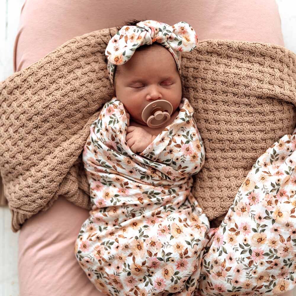 Spring Floral Organic Muslin Wrap - Image 4