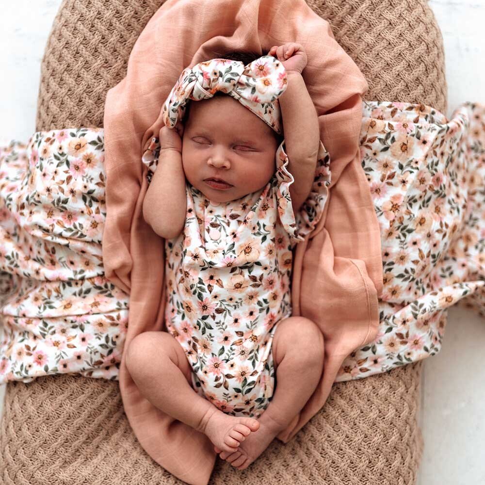 Spring Floral Organic Muslin Wrap - Image 5