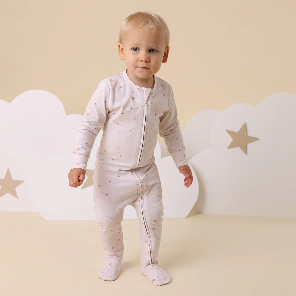 Stardust Organic Snuggle Sleepsuit Zip Footie - Image 4