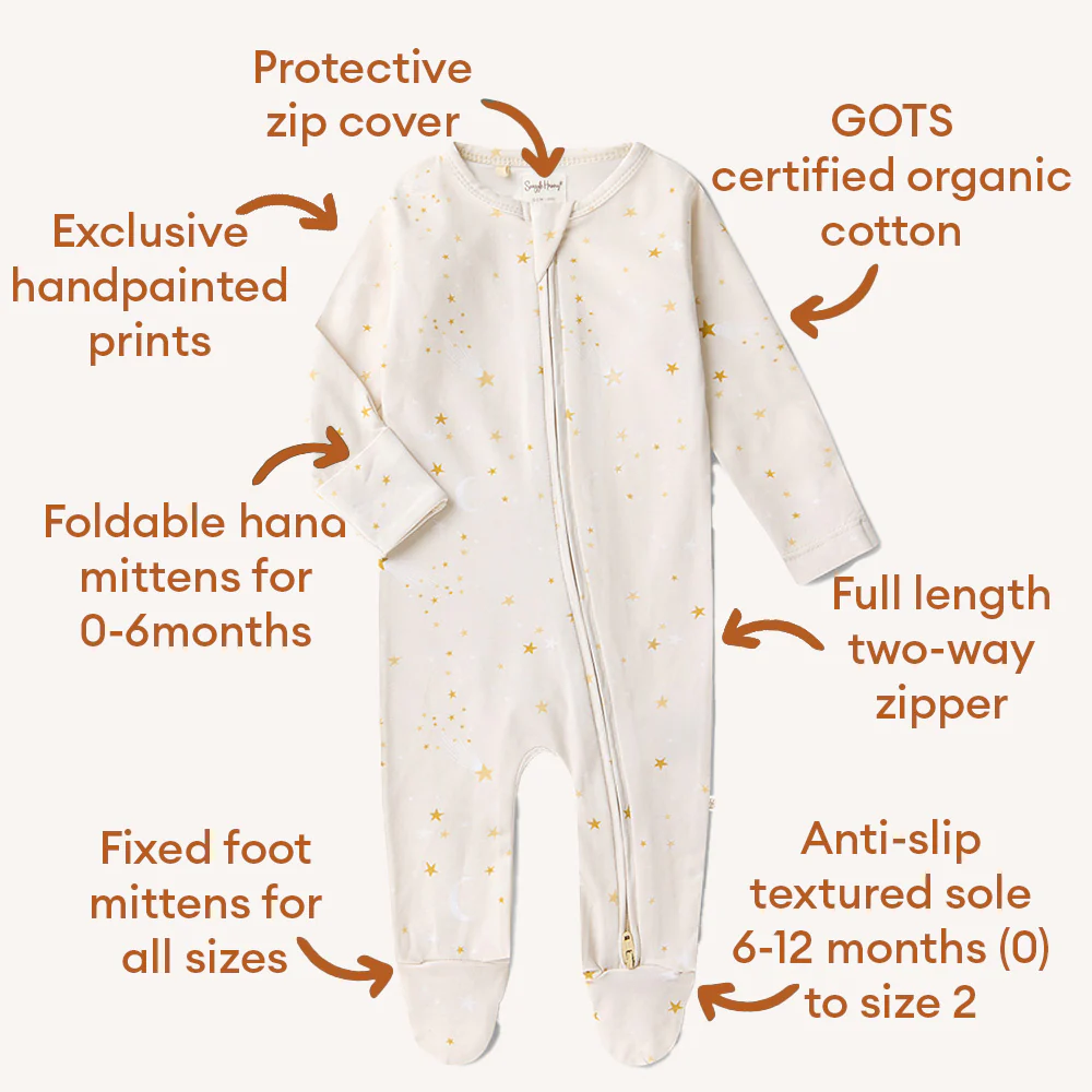 Stardust Organic Snuggle Sleepsuit Zip Footie - Image 8