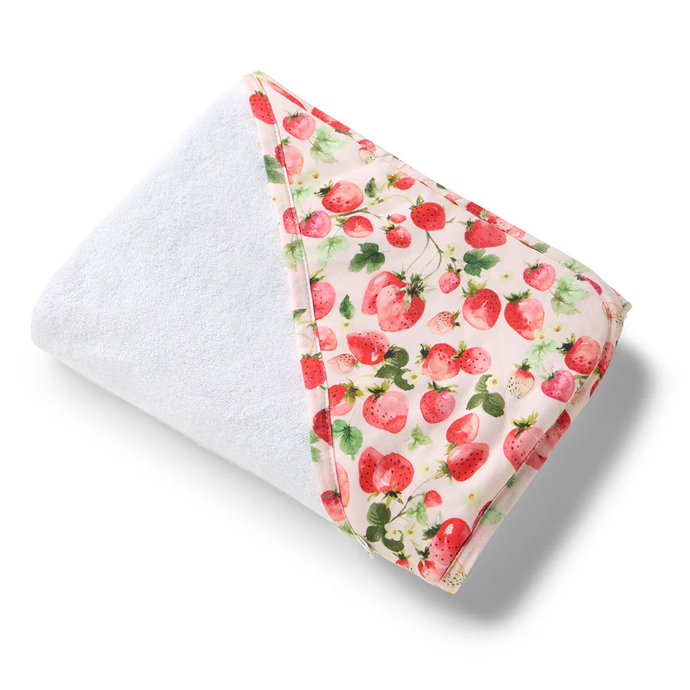Strawberry Organic Baby Towel & Wash Cloth Set - Image 4
