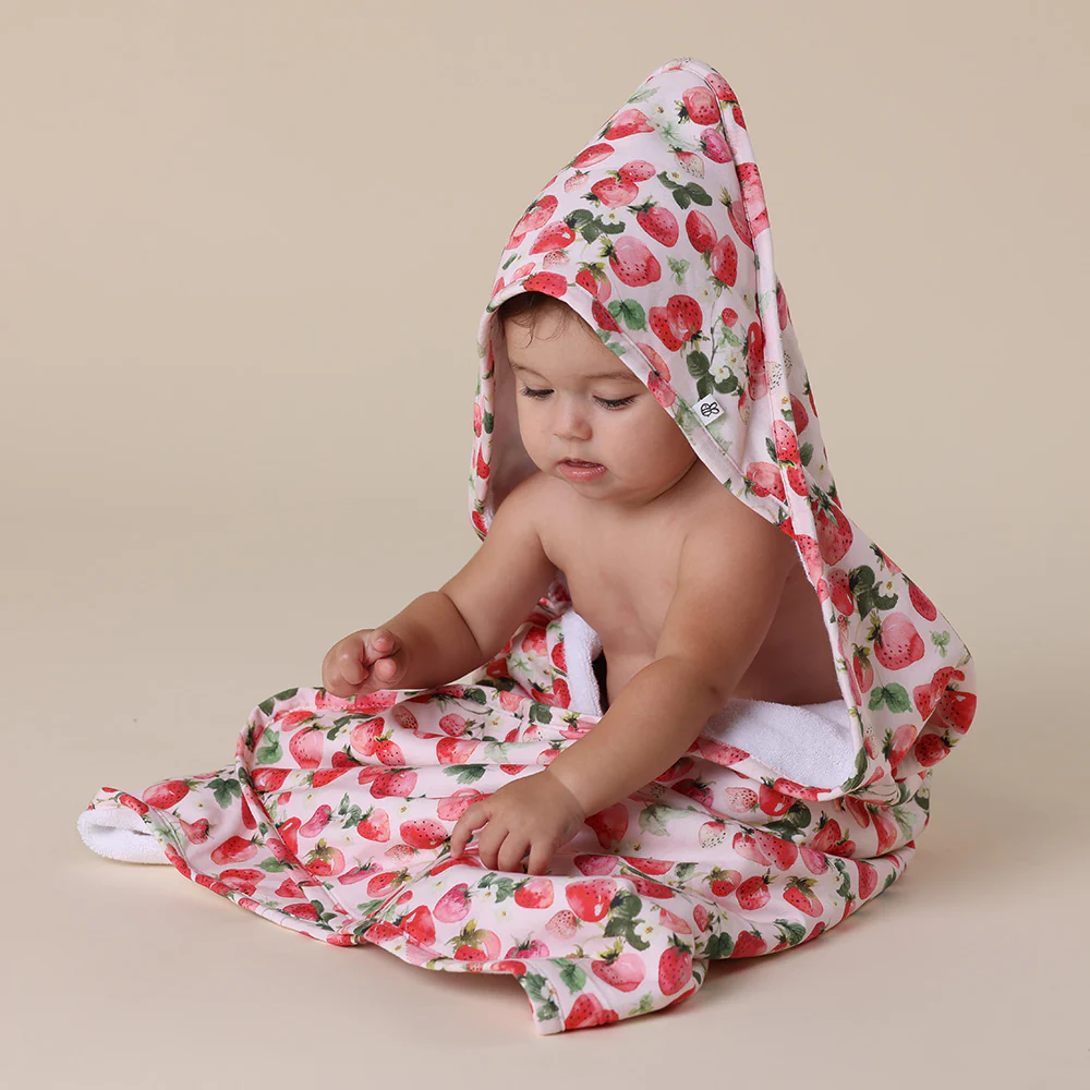 Strawberry Organic Baby Towel & Wash Cloth Set - Image 5