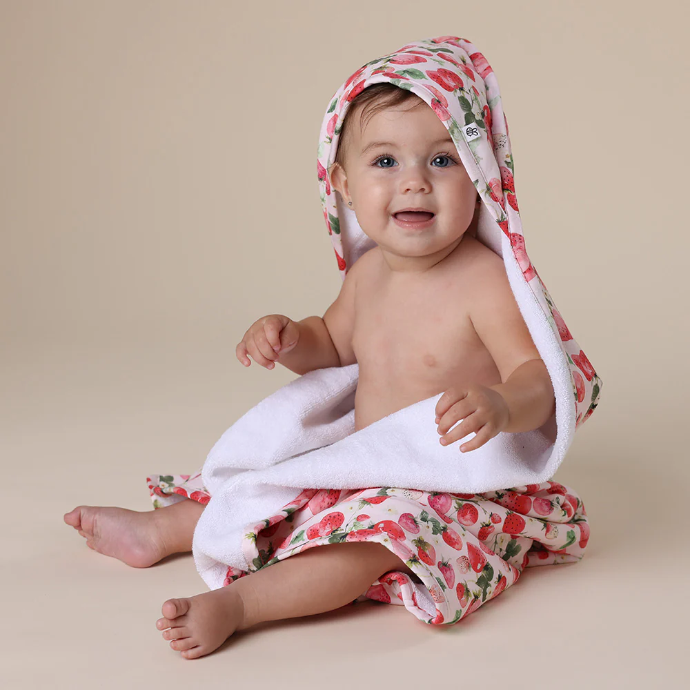 Strawberry Organic Baby Towel & Wash Cloth Set - Image 7