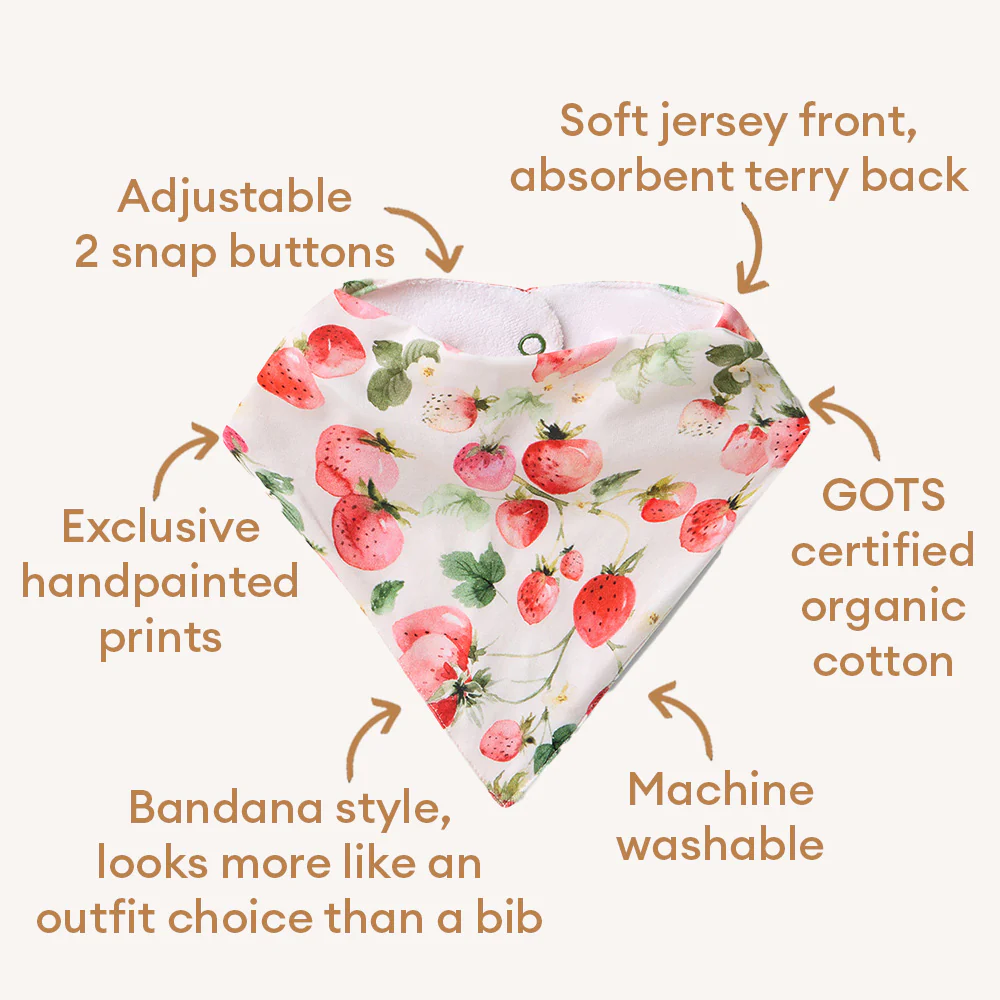 Strawberry Organic Dribble Bib - Image 4