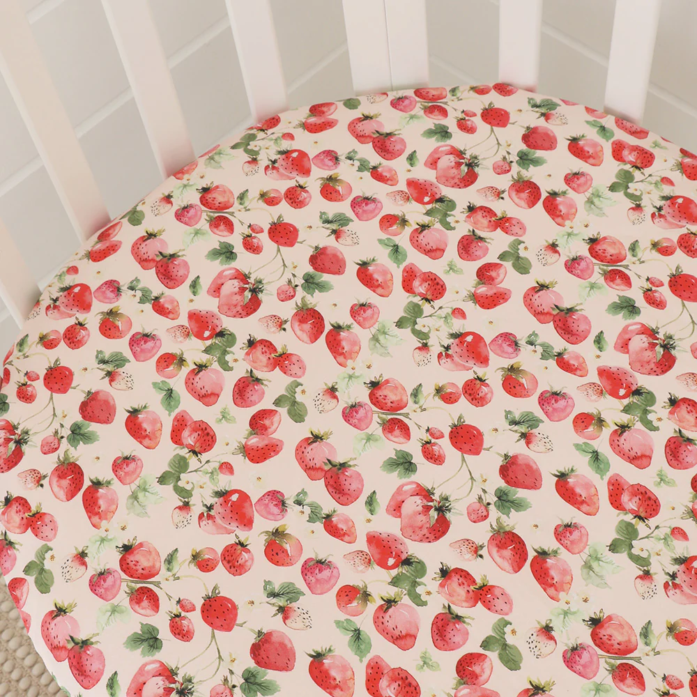 Strawberry Organic Fitted Cot Sheet - Image 2