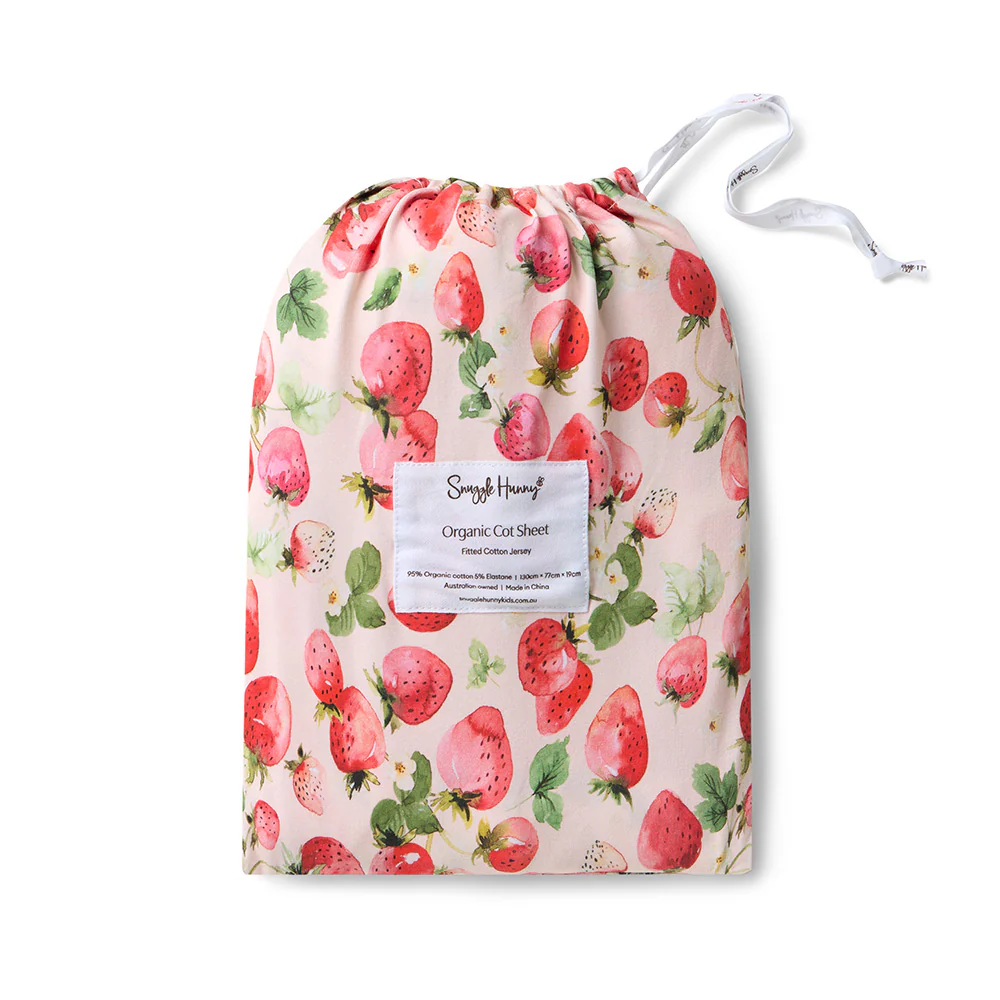 Strawberry Organic Fitted Cot Sheet - Image 4