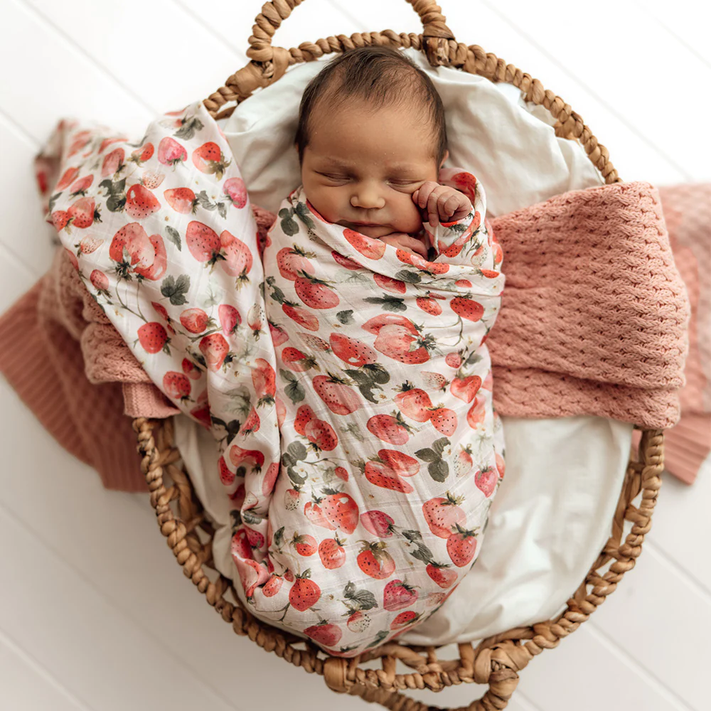 Strawberry Organic Muslin Wrap - Image 3