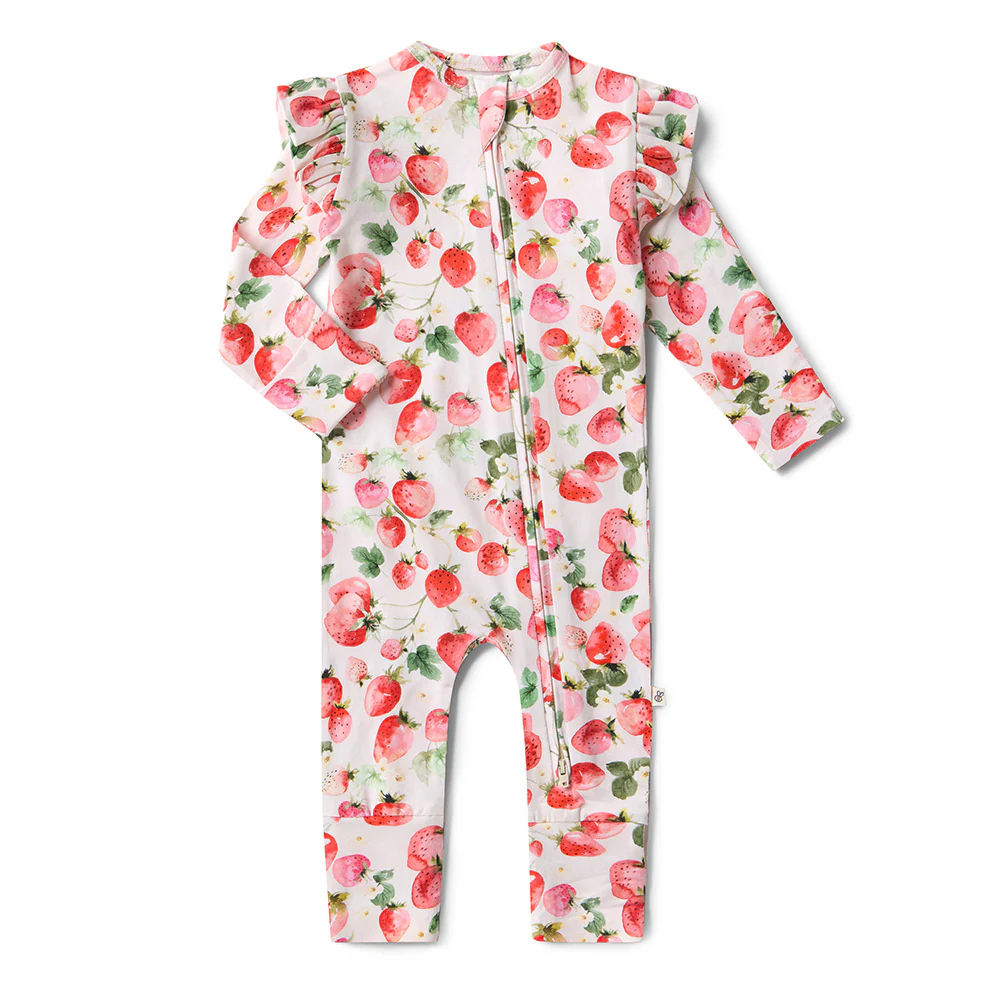 Strawberry Organic Snugglesuit Convertible Romper - Image 2
