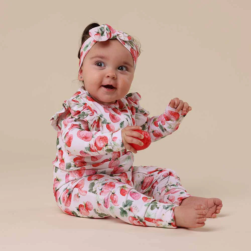 Strawberry Organic Snugglesuit Convertible Romper - Image 3